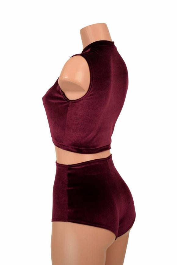 2PC Keyhole Top and Siren Shorts Set - Coquetry Clothing