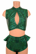 2PC Keyhole Top and Siren Shorts Set - 3