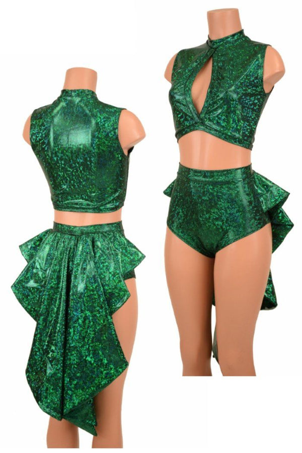 2PC Keyhole Top and Siren Shorts Set - 1