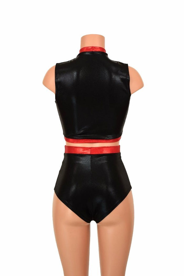 2PC Keyhole Top and Siren Shorts Set - 4