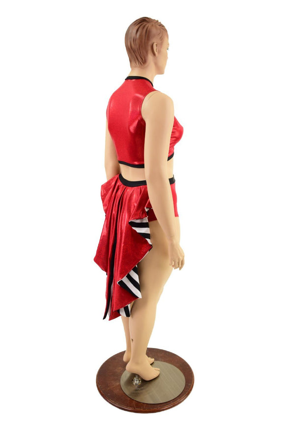 2PC Keyhole Top & Tuxedo Siren Shorts Set - Coquetry Clothing