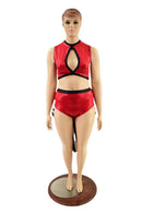 2PC Keyhole Top & Tuxedo Siren Shorts Set - Coquetry Clothing