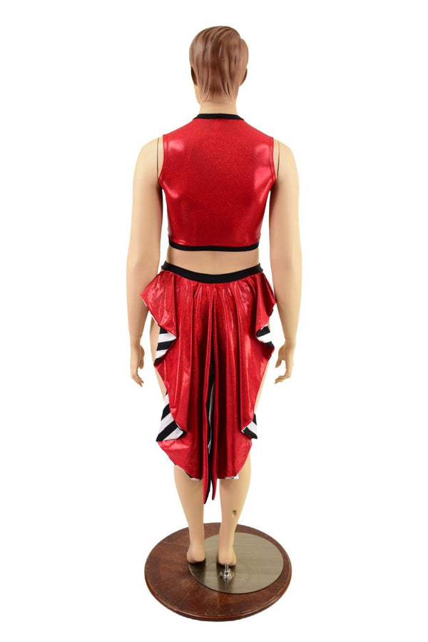 2PC Keyhole Top & Tuxedo Siren Shorts Set - 5