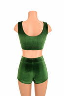2PC Lace Up Crop & Shorts Set - Coquetry Clothing