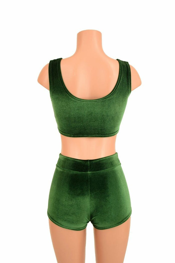 2PC Lace Up Crop & Shorts Set - Coquetry Clothing