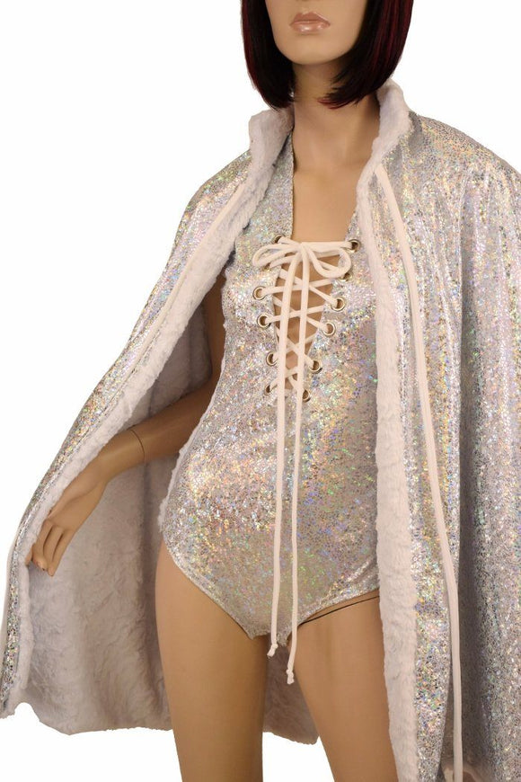 2PC Lace Up Romper & Minky Cape - Coquetry Clothing