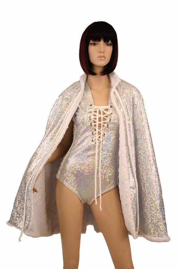 2PC Lace Up Romper & Minky Cape - Coquetry Clothing