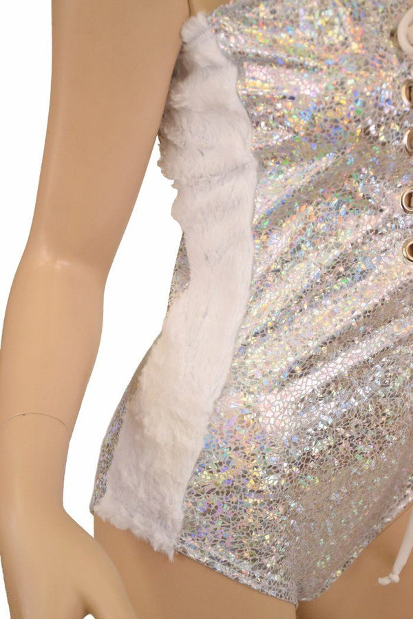 2PC Lace Up Romper & Minky Cape - 11