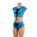 2PC Lace Up Side Panel Top & Siren Shorts Set - Coquetry Clothing