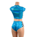 2PC Lace Up Side Panel Top & Siren Shorts Set - Coquetry Clothing