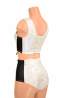 2PC Lace Up Side Panel Top & Siren Shorts Set - Coquetry Clothing