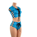 2PC Lace Up Side Panel Top & Siren Shorts Set - Coquetry Clothing