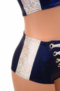 2PC Lace Up Side Panel Top & Siren Shorts Set - 2