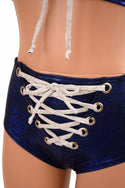 2PC Lace Up Side Panel Top & Siren Shorts Set - 4