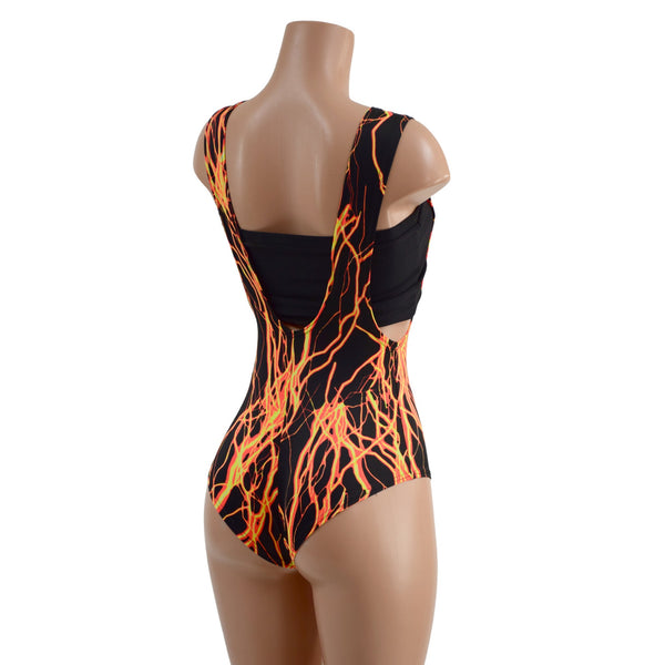 2PC Lace Up Suspender Romper & Tube Top Set - 2