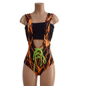 2PC Lace Up Suspender Romper & Tube Top Set - 4