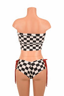 2PC Lace Up Top and Cheeky Booty Shorts Set - Coquetry Clothing