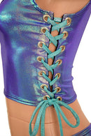 2PC Lace Up Top and Cheeky Booty Shorts Set - Coquetry Clothing