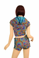 2PC Lace Up Top and Midrise Shorts Set - Coquetry Clothing