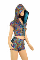 2PC Lace Up Top and Midrise Shorts Set - Coquetry Clothing