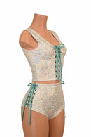 2PC Lace Up Top and Siren Shorts Set - Coquetry Clothing