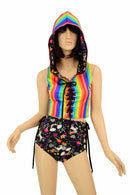 2PC Lace Up Top and Siren Shorts Set - Coquetry Clothing