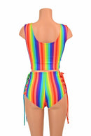 2PC Lace Up Top and Siren Shorts Set - Coquetry Clothing