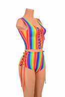 2PC Lace Up Top and Siren Shorts Set - Coquetry Clothing