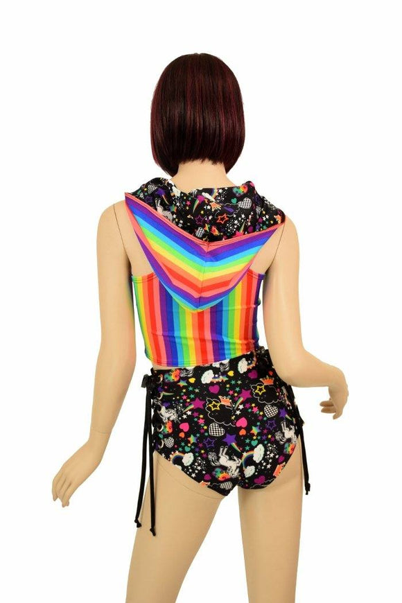 2PC Lace Up Top and Siren Shorts Set - Coquetry Clothing