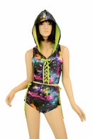 2PC Lace Up Top and Siren Shorts Set - Coquetry Clothing