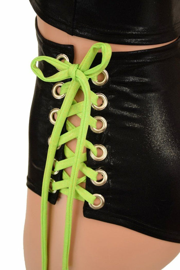 2PC Lace Up Top and Siren Shorts Set - Coquetry Clothing