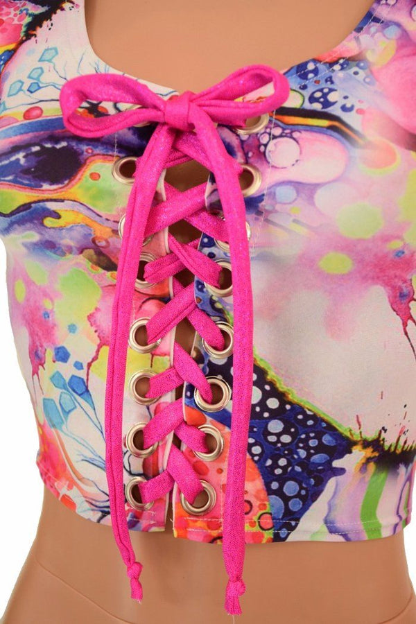 Ready to Ship 2PC Lace Up Top and Siren Shorts Set XS - 7
