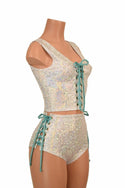 2PC Lace Up Top and Siren Shorts Set - 3