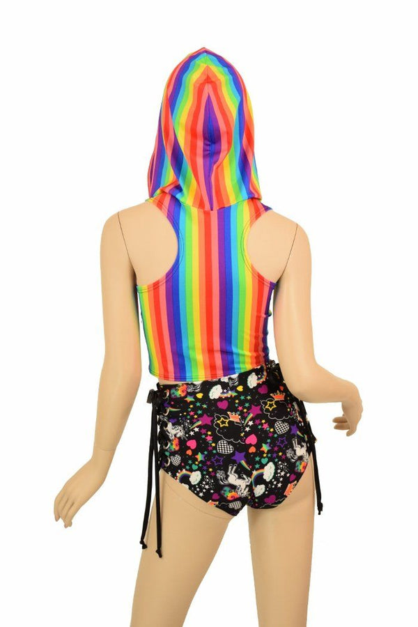 2PC Lace Up Top and Siren Shorts Set - 4