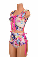 2PC Lace Up Top and Siren Shorts Set - 6