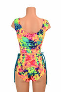 2PC Lace Up Top and Siren Shorts Set - 5