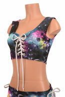 2PC Lace Up Top & Siren Shorts Set - Coquetry Clothing