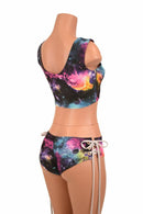 2PC Lace Up Top & Siren Shorts Set - Coquetry Clothing