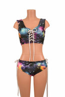2PC Lace Up Top & Siren Shorts Set - Coquetry Clothing
