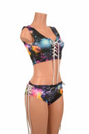 2PC Lace Up Top & Siren Shorts Set - Coquetry Clothing