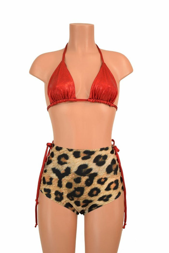 2PC Leopard and Red Set - Coquetry Clothing