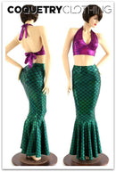 2PC Mermaid Skirt & Fuchsia Halter Set - Coquetry Clothing