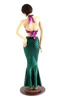 2PC Mermaid Skirt & Fuchsia Halter Set - Coquetry Clothing