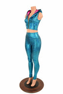 2PC Mock Dragon Catsuit (Leggings & Crop) - Coquetry Clothing