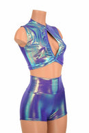 2PC Moonstone Keyhole Top & Shorts Set - Coquetry Clothing