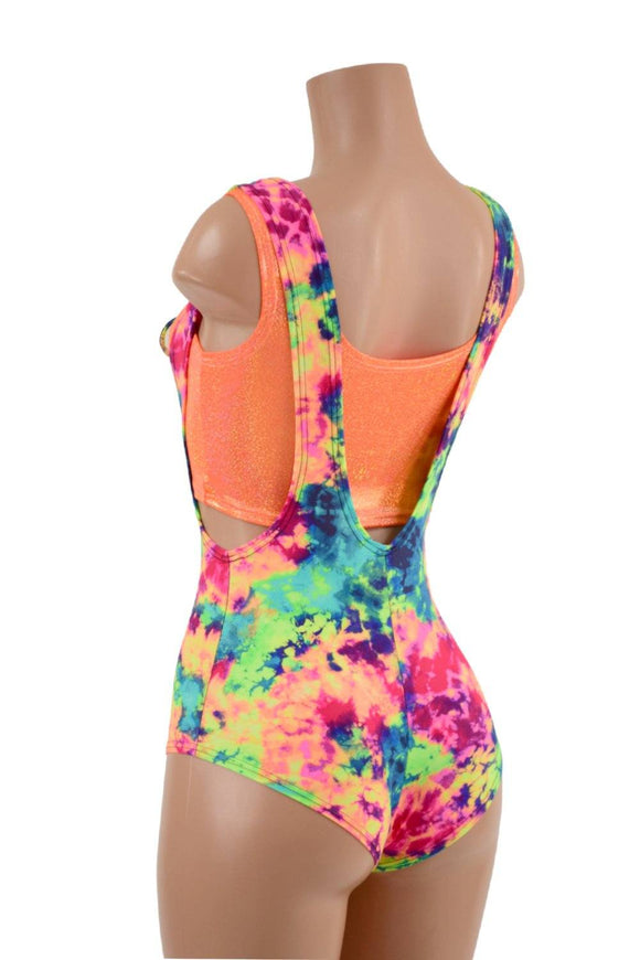 2PC Neon Suspender Romper Set - Coquetry Clothing