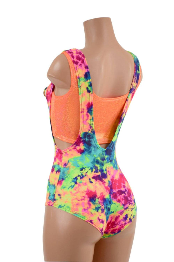 2PC Neon Suspender Romper Set - 3