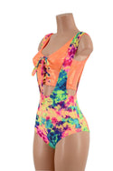 2PC Neon Suspender Romper Set - 4