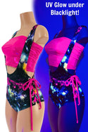 2PC Neon Suspender Romper Set - 6