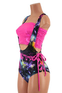 2PC Neon Suspender Romper Set - 4